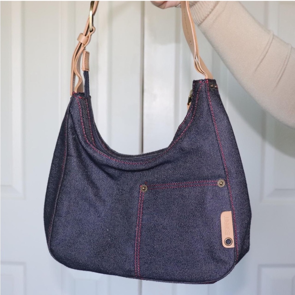 Denim shoulder bag